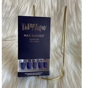 Red Aspen Nail Dashes- Clancy Blue (Short, Square Navy Blue Nails)